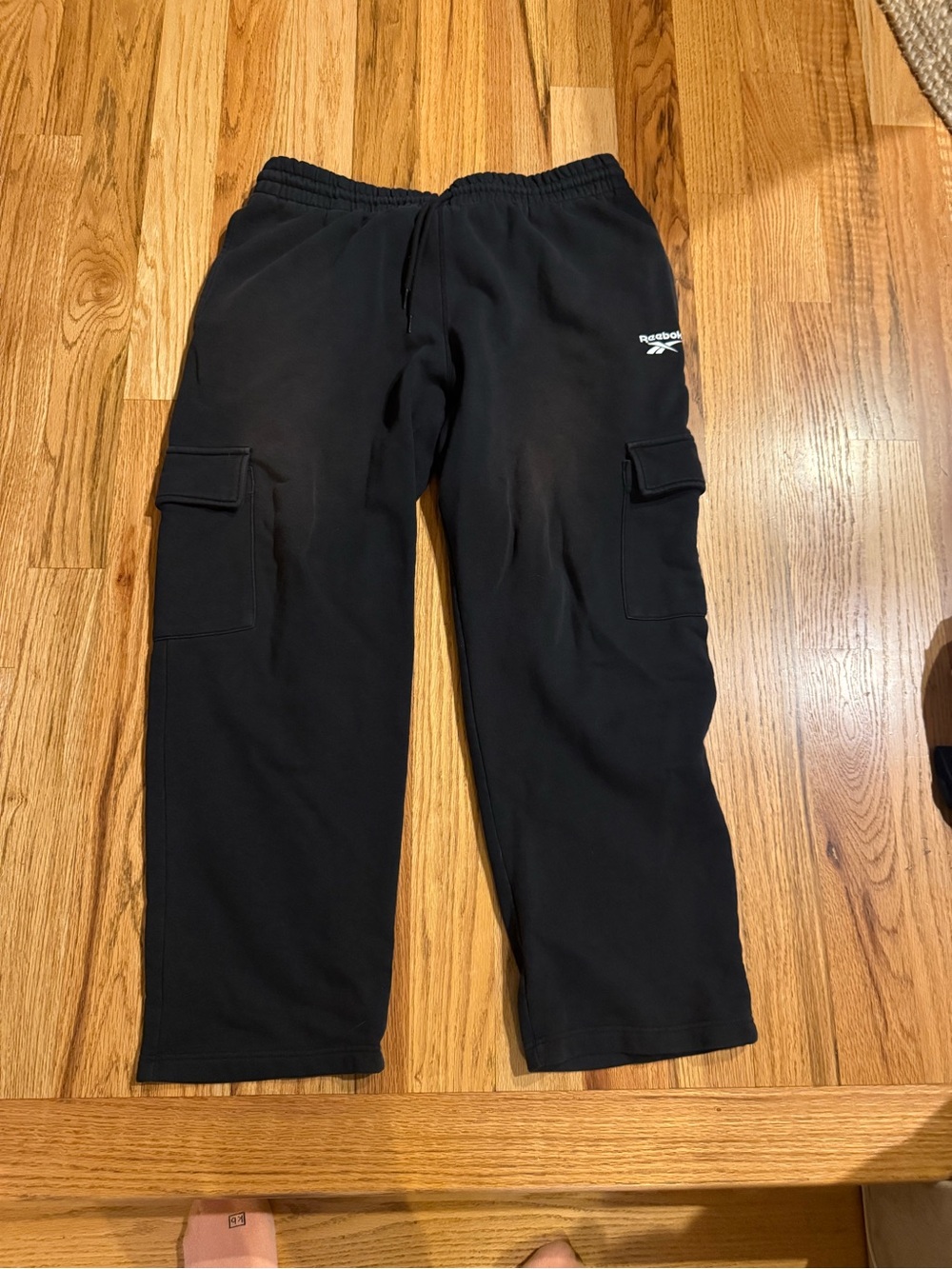 Reebok Black Men’s Cargo Sweatpants with Logo-4 pairs